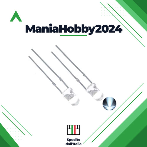 Pezzi led diodo 3mm bianco - diodo,