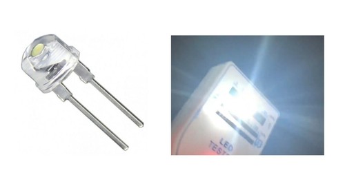Led 8mm bianchi 6000k 5w - bianchi, 0.5w