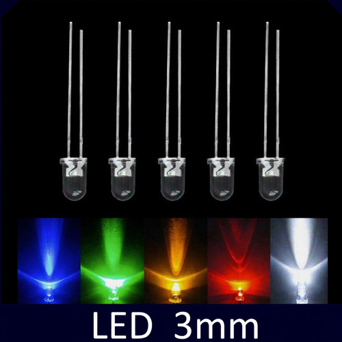 10pz led 3mm diodi alta - led,
