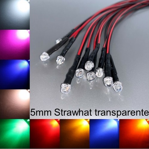 5mm led cablato strawhat molto - 5mm,