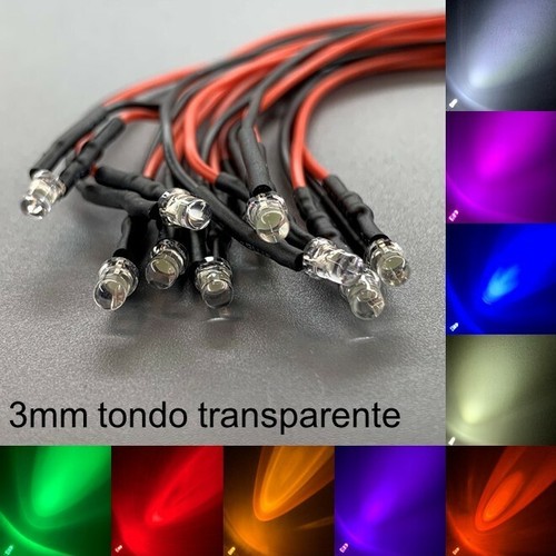 3mm led cablato - cablato, tondo